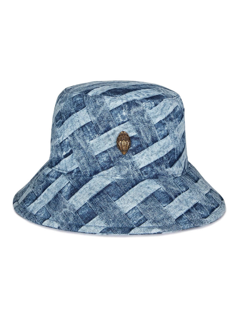 Kurt Geiger London Woven Denim Bucket Hat Eagle Head